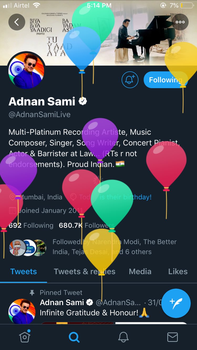 Happy birthday dear Adnan sami sir      