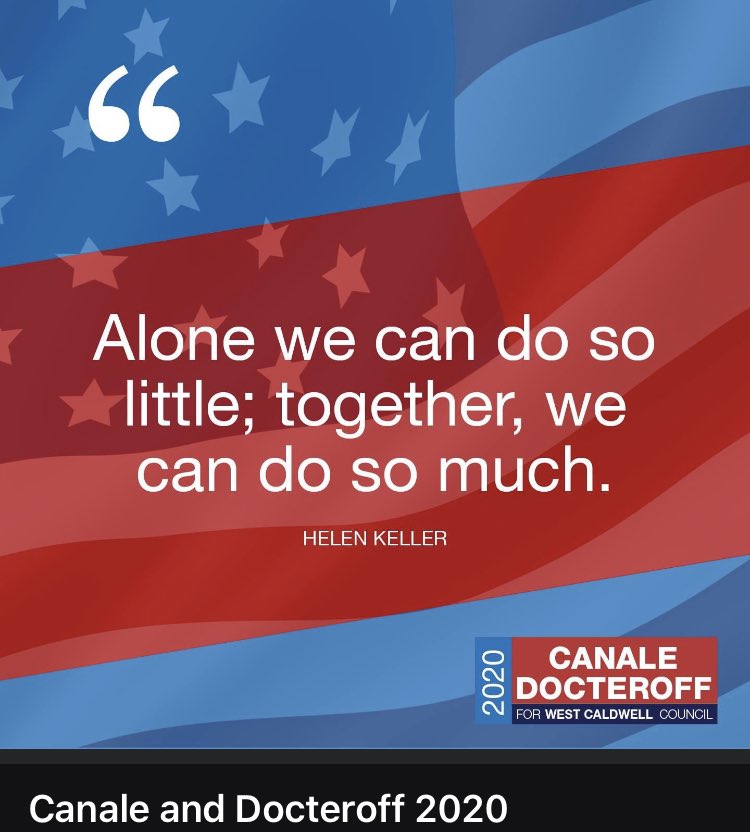 WCGOP's tweet photo. Canale and Docteroff West Caldwell 2020
#canaledocteroff2020 #westcaldwell #vote2020
#wcgop https://t.co/iFaArg3rrX