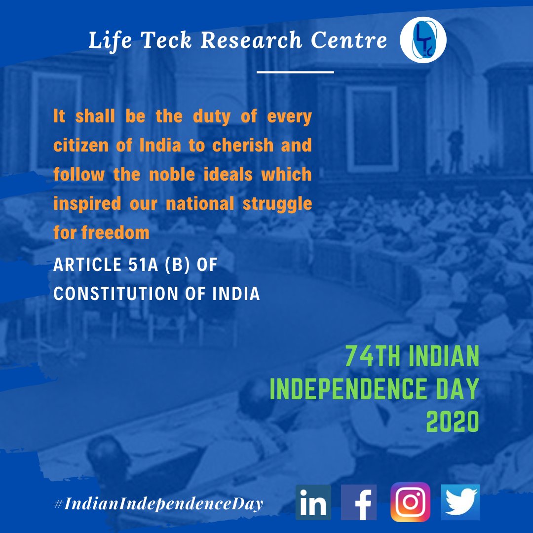 ltrcofficial's tweet photo. Indian Independence from the colonial rule on 15th August 1947, through which India emerged as a sovereign state adopting the Republican Parliamentary Democracy, was definitely the most triumphant moment in the historical trajectory. #indianIndependenceDay2020 https://t.co/E2vGGEK17u