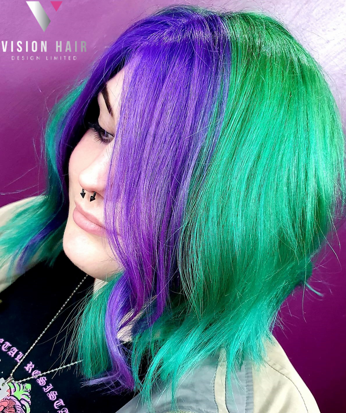 Vision Hair Design The Ultimate Colour Change Today For Mya Causero With The Osmo Wild Green Amp Wild Purple Colour Psycho Visiontreherbert Visionneath 5starsalon Colourexperts Extensionartist Blowdrybar Goodsalonguide