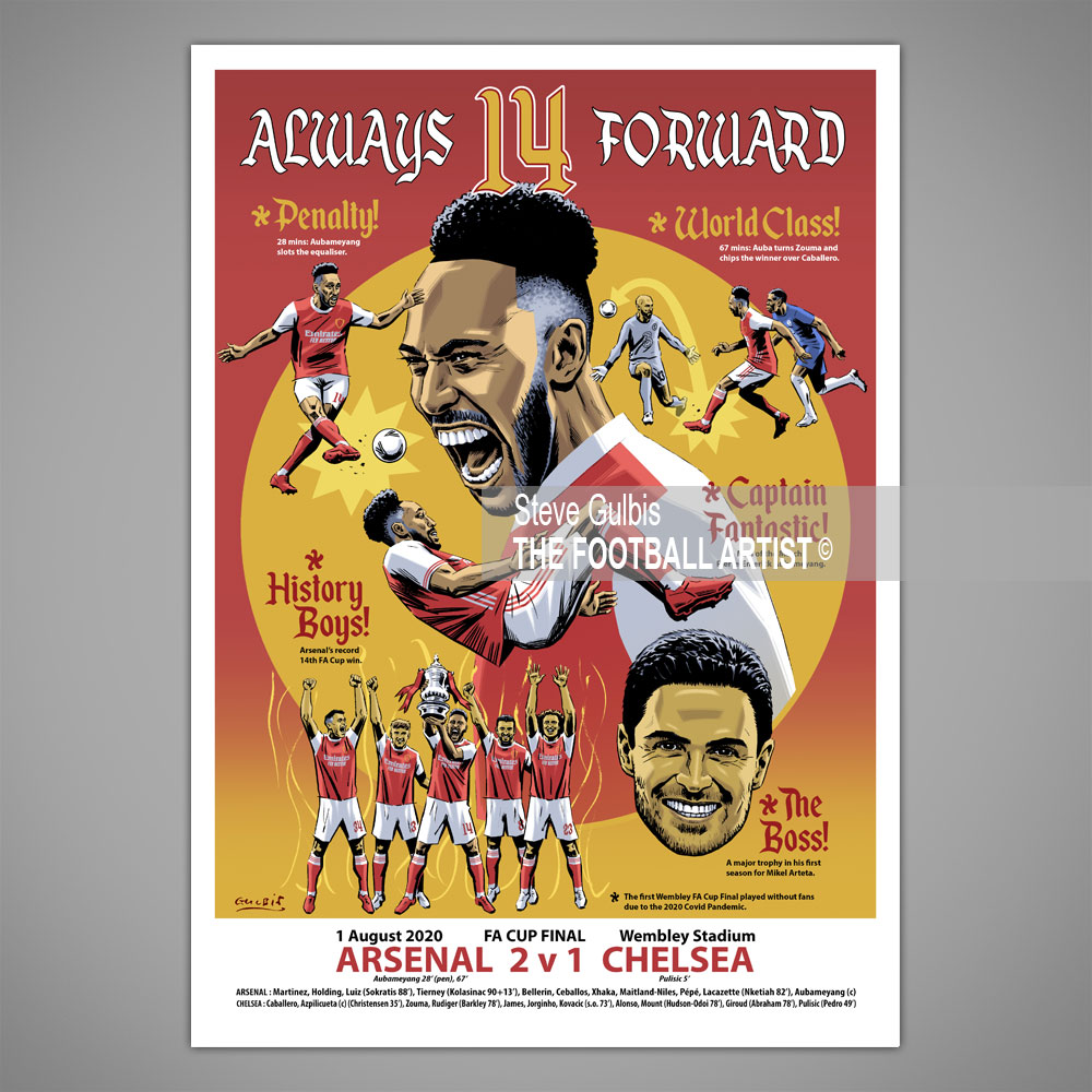 thefootyartist's tweet photo. #Gunners #alwaysforward14 New 2020 FA Cup Winners football artwork - https://t.co/sBruOpmw4h https://t.co/2dbAwX5kQs