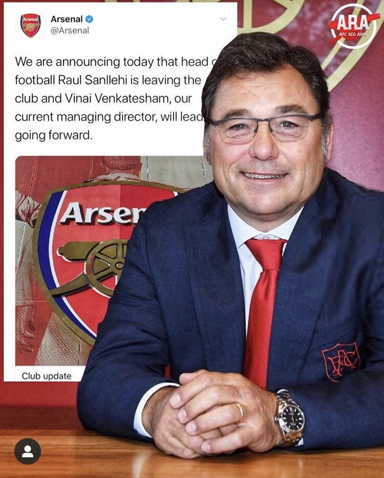 presse_foot's tweet photo. Officiel : Raúl Sanllehí le chef du football du club D’Arsenal quitte le club. #mercato #footmercato #infosfoot #transfermarket #beINSPORTS https://t.co/FAChLdIcKj