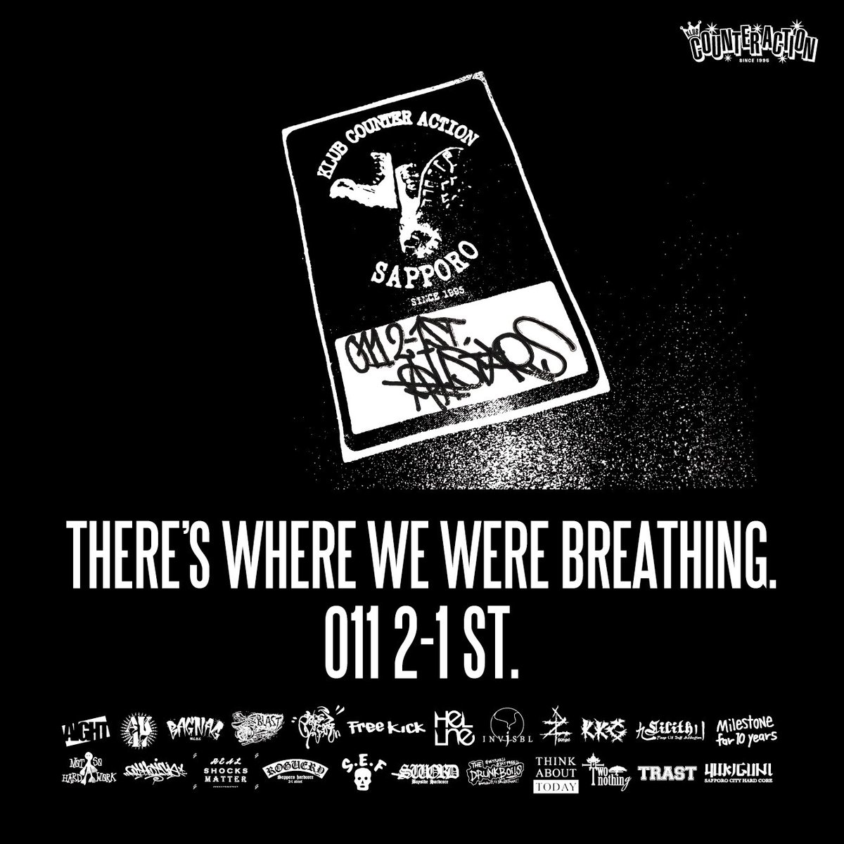 011Allstars's tweet photo. 【音源発売拡散願】
「THERE'S WHERE WE WERE BREATHING / 011 2-1 ST. ALLSTARS」
2020年8月29日配信開始！
ダウンロード価格 ¥1,800
（購入者様限定特典ミュージックビデオを配信）　

【販売元】KLUB COUNTER ACTION WEB SHOP(https://t.co/J4ZzoLv7wG)

#011st https://t.co/b4iZfW2m4m