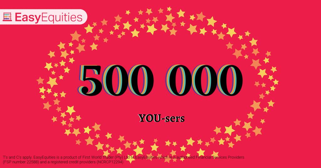 NelHenno's tweet photo. Congratulations @EasyEquities!
๐ฅณ๐๐โจ๐ฅ๐พ
On hitting 500 000 YOU-sers!
#Easy500 https://t.co/rYfBItKBVV
