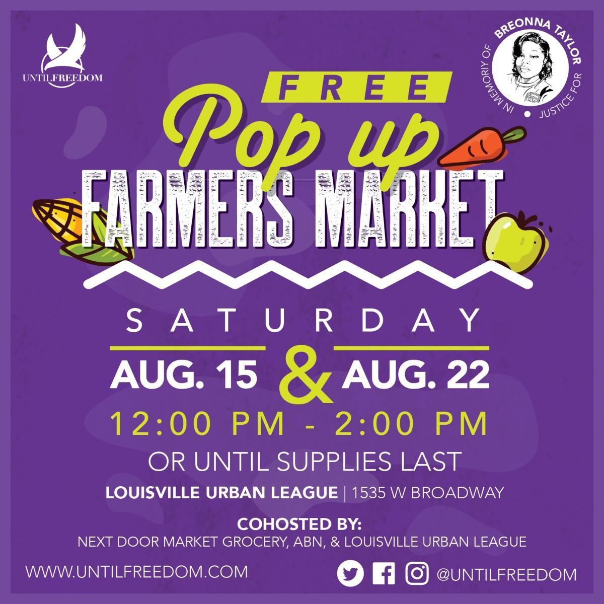 TiffRobertsSSW's tweet photo. FREE Farmers Market today (8/15) &amp; next Saturday (8/22). https://t.co/XXFBW3a38w