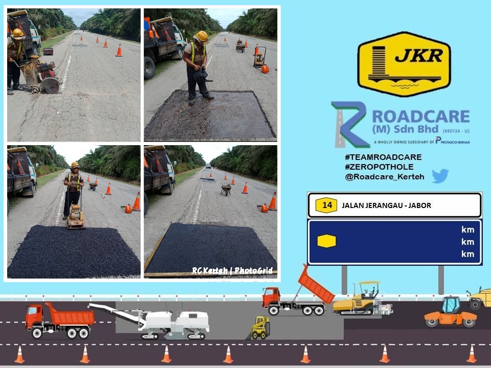 ROADCARE KERTEH (@roadcare_t2) on Twitter photo FT 14 Jln Jerangau Jabor <a href="/JKRDungun/">JKR Dungun</a>
Kerja2 R01 Tampalan Kekal Crocodile Crack oleh #teamroadcare
Kerja2 Pembaikan dilakukan segera
#InfoJKR <a href="/MOWorks/">でやんす</a> <a href="/CSFJ_JKR/">Cawangan Senggara Fasiliti Jalan (CSFJ)</a> <a href="/JKRMalaysia/">JKR Malaysia</a> <a href="/JKRTerengganu/">JKR Terengganu</a> @Roadcare_Msia <a href="/Suhaimi1800/">sbm</a> <a href="/yusufghani200/">تذكرة</a> FT 14 Jln Jerangau Jabor <a href="/JKRDungun/">JKR Dungun</a>
Kerja2 R01 Tampalan Kekal Crocodile Crack oleh #teamroadcare
Kerja2 Pembaikan dilakukan segera
#InfoJKR <a href="/MOWorks/">でやんす</a> <a href="/CSFJ_JKR/">Cawangan Senggara Fasiliti Jalan (CSFJ)</a> <a href="/JKRMalaysia/">JKR Malaysia</a> <a href="/JKRTerengganu/">JKR Terengganu</a> @Roadcare_Msia <a href="/Suhaimi1800/">sbm</a> <a href="/yusufghani200/">تذكرة</a>