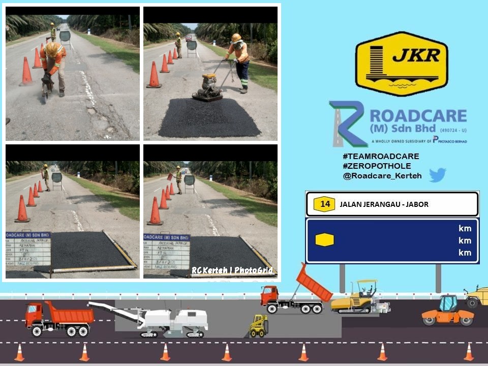 ROADCARE KERTEH (@roadcare_t2) on Twitter photo FT 14 Jln Jerangau Jabor <a href="/JKRDungun/">JKR Dungun</a>
Kerja2 R01 Tampalan Kekal Kerosakan Delimitation dan Crocodile Crack oleh #teamroadcare
Kerja2 Pembaikan dilakukan segera
#InfoJKR <a href="/MOWorks/">でやんす</a> <a href="/CSFJ_JKR/">Cawangan Senggara Fasiliti Jalan (CSFJ)</a> <a href="/JKRMalaysia/">JKR Malaysia</a> <a href="/JKRTerengganu/">JKR Terengganu</a> @Roadcare_Msia <a href="/Suhaimi1800/">sbm</a> <a href="/yusufghani200/">تذكرة</a> FT 14 Jln Jerangau Jabor <a href="/JKRDungun/">JKR Dungun</a>
Kerja2 R01 Tampalan Kekal Kerosakan Delimitation dan Crocodile Crack oleh #teamroadcare
Kerja2 Pembaikan dilakukan segera
#InfoJKR <a href="/MOWorks/">でやんす</a> <a href="/CSFJ_JKR/">Cawangan Senggara Fasiliti Jalan (CSFJ)</a> <a href="/JKRMalaysia/">JKR Malaysia</a> <a href="/JKRTerengganu/">JKR Terengganu</a> @Roadcare_Msia <a href="/Suhaimi1800/">sbm</a> <a href="/yusufghani200/">تذكرة</a>