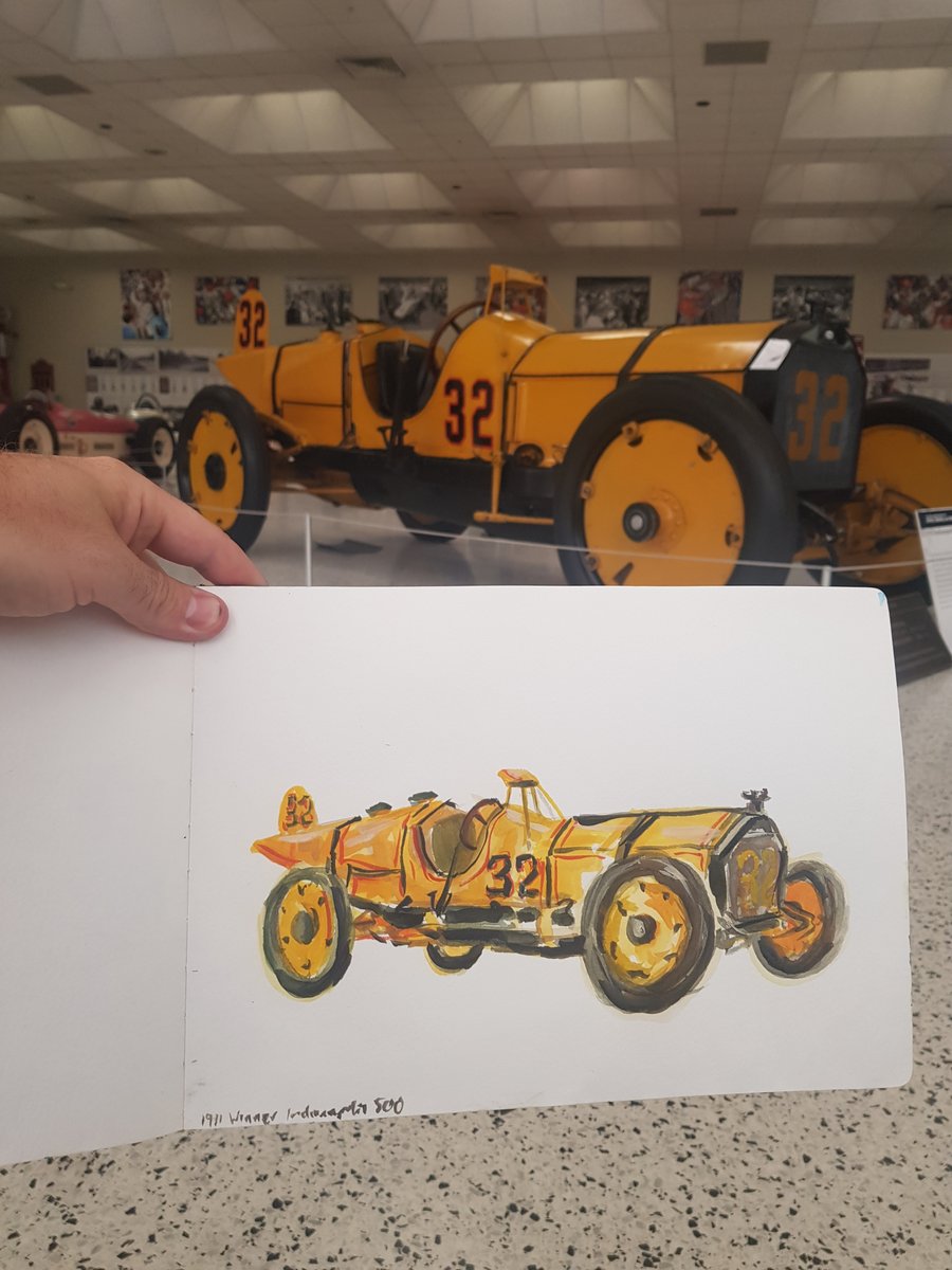 190815No ballparks on this day, instead a day at  @IMS the Indianapolis 500 motor speedway. A great museum with the beautiful cars, a ride around the track in a school bus and also got to  #KissTheBricks!  #MLB  #DiamondsOnCanvas  #AndyBrown  @JamieLittleTV  @josefnewgarden