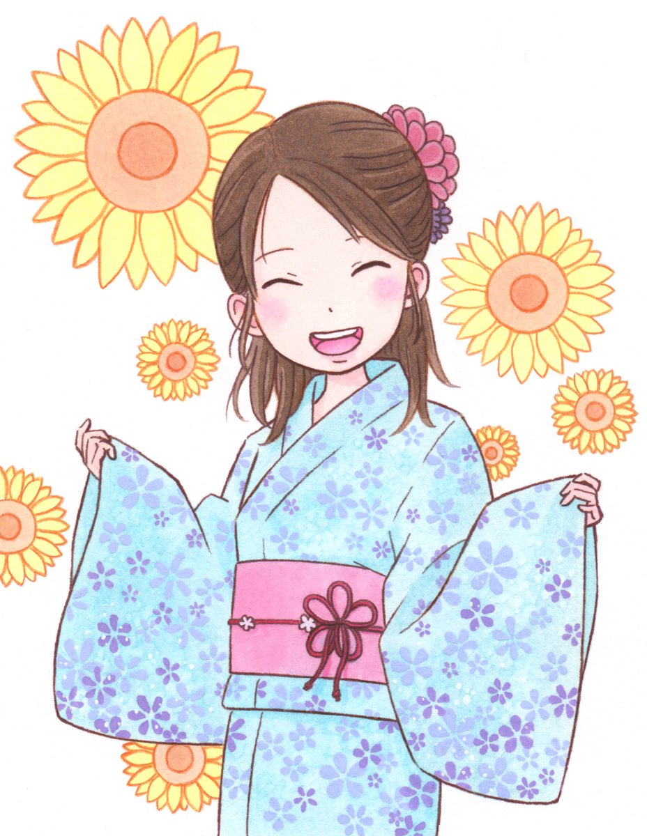 浴衣 徳田有希のイラスト
