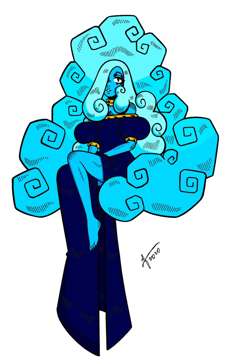 'Tired in the clouds'
A little drawing of BD with two color variants for her dress.

#StevenUniverse #stevenuniversefanart #fanart #Diamond #BlueDiamondSU #BlueDiamond #Diamond #art #artist #ArtistOnTwitter