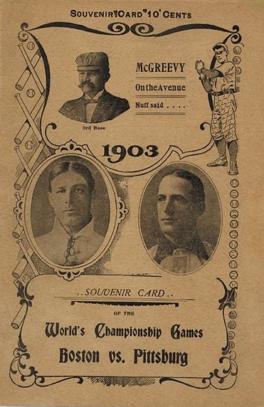 BaseballBook's tweet photo. The first World Series was played between the Pittsburgh #Pirates and the Boston Americans in 1903 and was a nine-game series. Boston won the series 5-3. #mlb #baseball https://t.co/YO866VOX5F