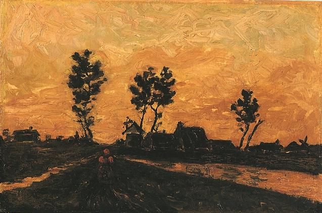 landscape at sunset, 1885