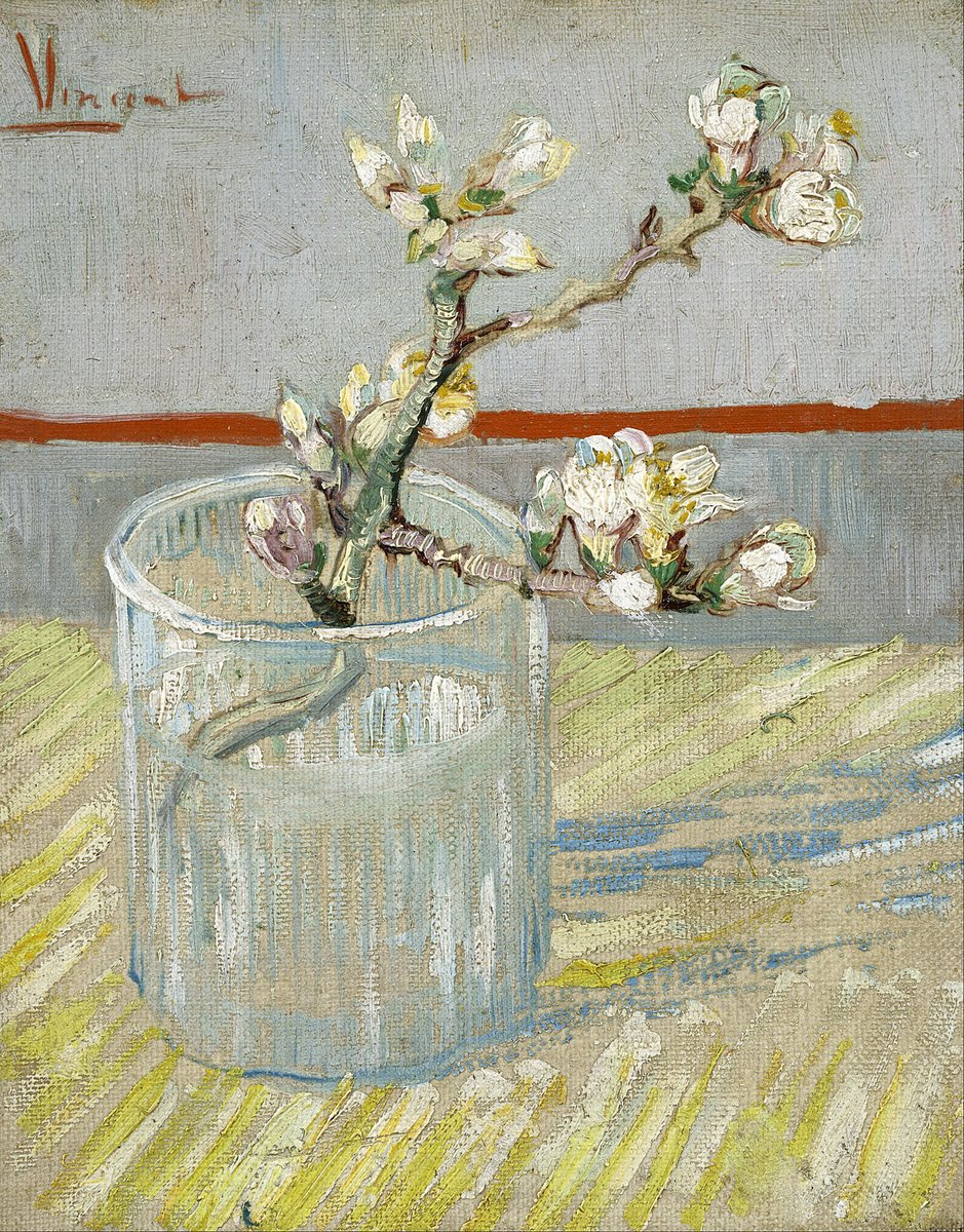 blossoming almond branch in a glass, 1888