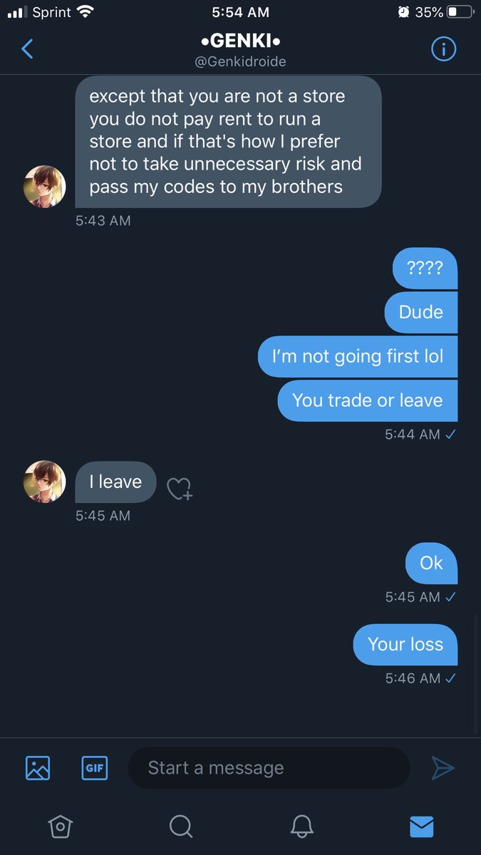 JimboLimbo29's tweet photo. Nice try @Genkidroide why are you trying to scam? https://t.co/UYnMeafOEU
