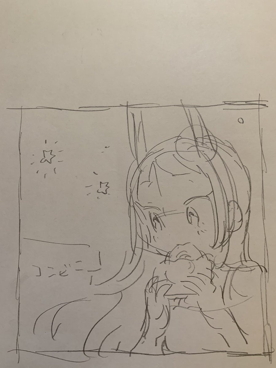 アイコンのラフ下描き線画 