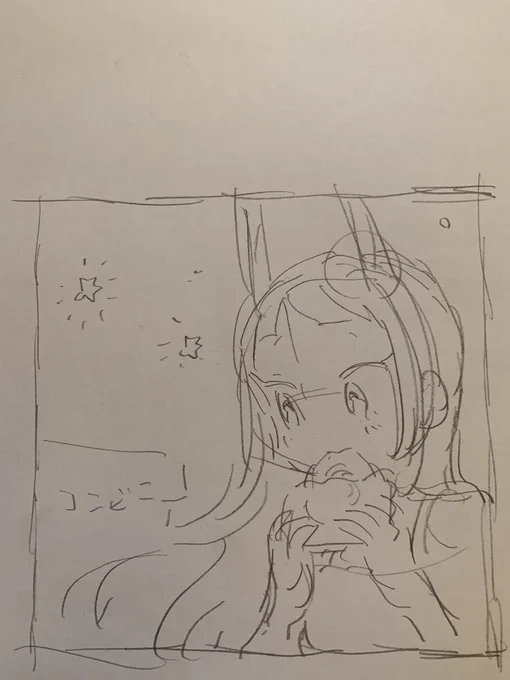 アイコンのラフ下描き線画 