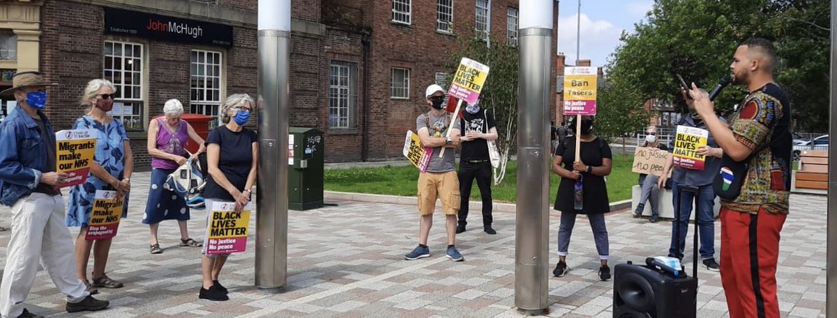 Manchester_SUTR's tweet photo. βNo More Tasersβ in the hands of racist police in #GMP who shoot 4x more #tasers at people from #BAME communities #BlackLivesMatter @AntiRacismDay https://t.co/EWwPSa7gjQ