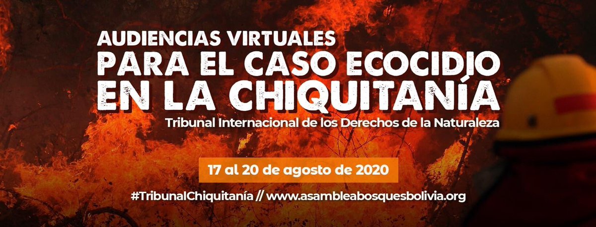 El Tribunal Internacional de los Derechos de la Naturaleza instalará audiencias en #Bolivia🇧🇴 sobre el desastre ambiental ocasionado por los incendios en la #Chiquitania el 2019.
¡A estar atentos!💪🏽
#SOSChiquitania
#AbrogacionPaqueteIncendiarioYA
#MedioAmbienteBolivia