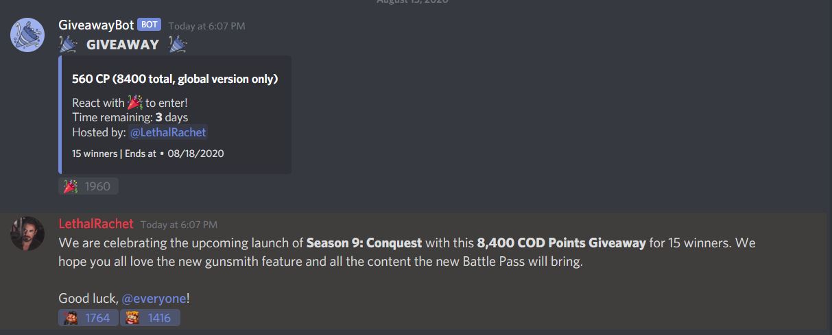 Call of Duty: Mobile Discord on X: An 8,400 COD Points Giveaway