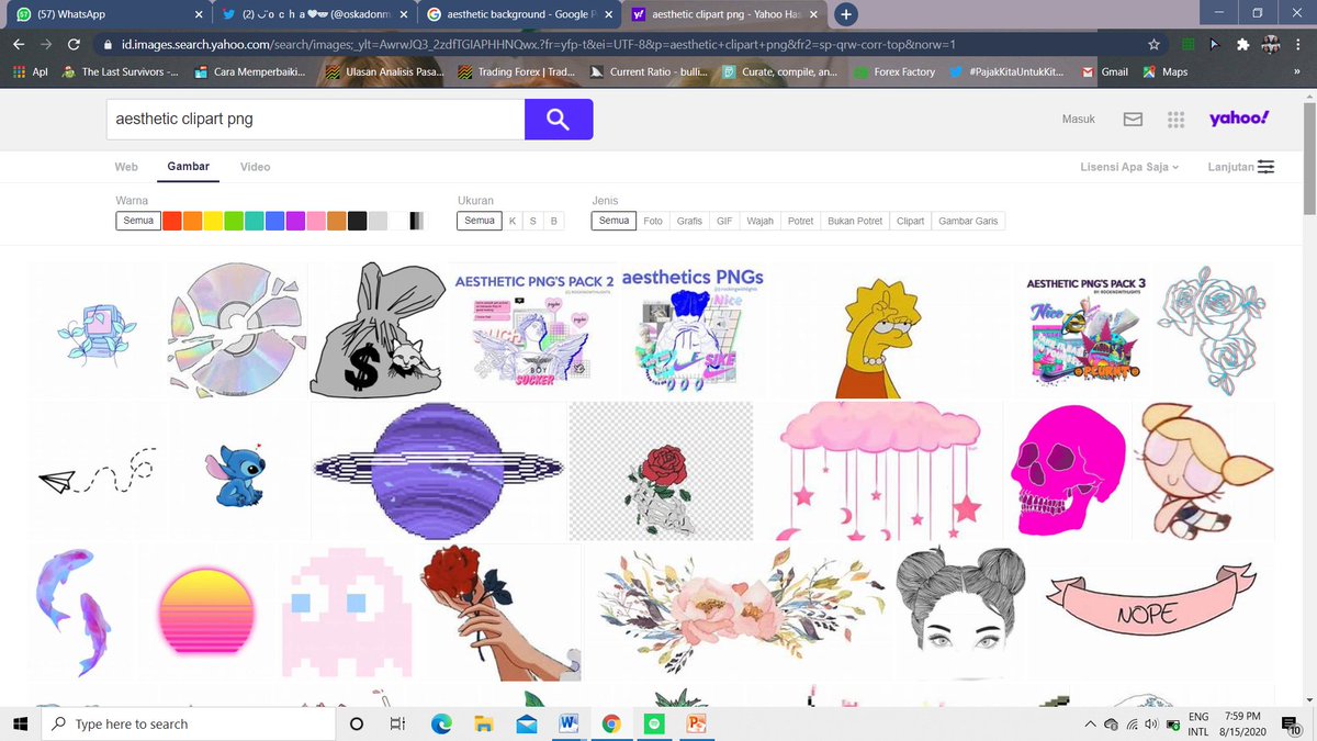 3. Stickersticker biasanya aku pake biar ga monoton dan enak diliat aja gt kayak mukanya mark , aww mloe bgt,,aku search di  http://yahoo.com&nbsp; keyword nya "aesthetic clipart png" , "aesthetic sticker png" atau klo muk cari sticker awan ya "aesthetic cloud png "