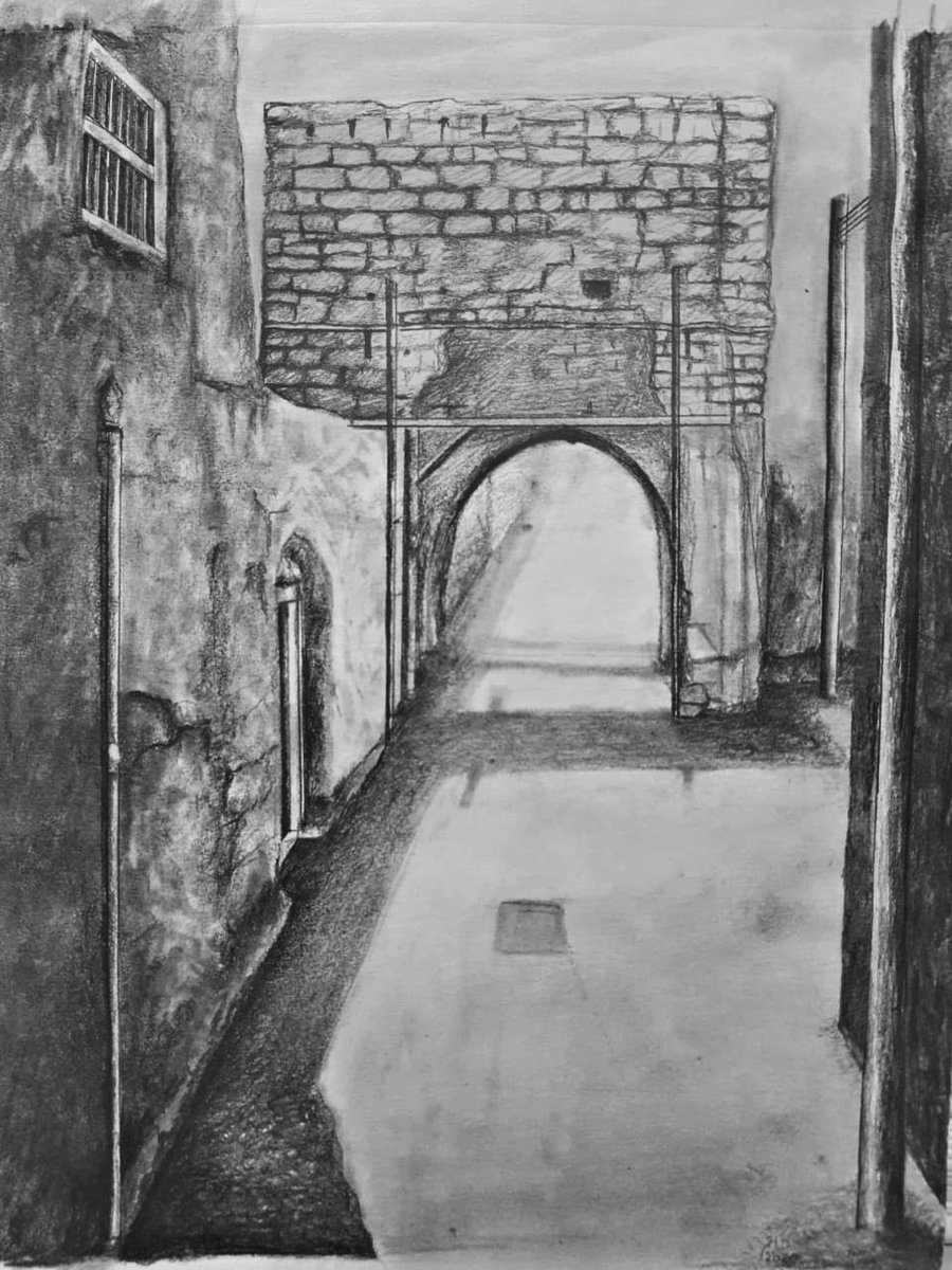 رسمة لحارة العقر بولاية #بهلاء #حاتم_الشعيلي #رسم