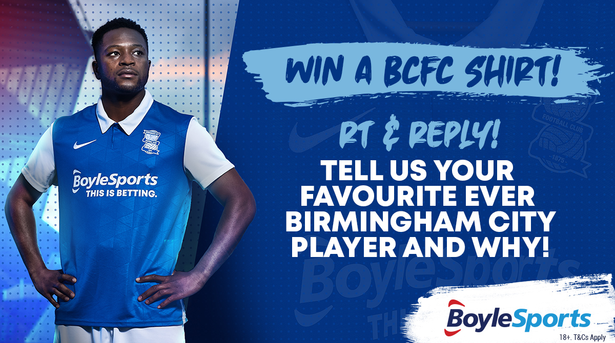 BoyleSports's tweet photo. 💙 WIN A @BCFC SHIRT! 💙

RT &amp; REPLY!

Be the first person to get your hands on a BRAND NEW #BCFC shirt. Tell us your favourite ever Birmingham City player &amp; why!

18+ only. Competition closes at 12pm, Tuesday 18th August. One winner drawn. T&amp;Cs. #KRO https://t.co/WgEP3ojWr6