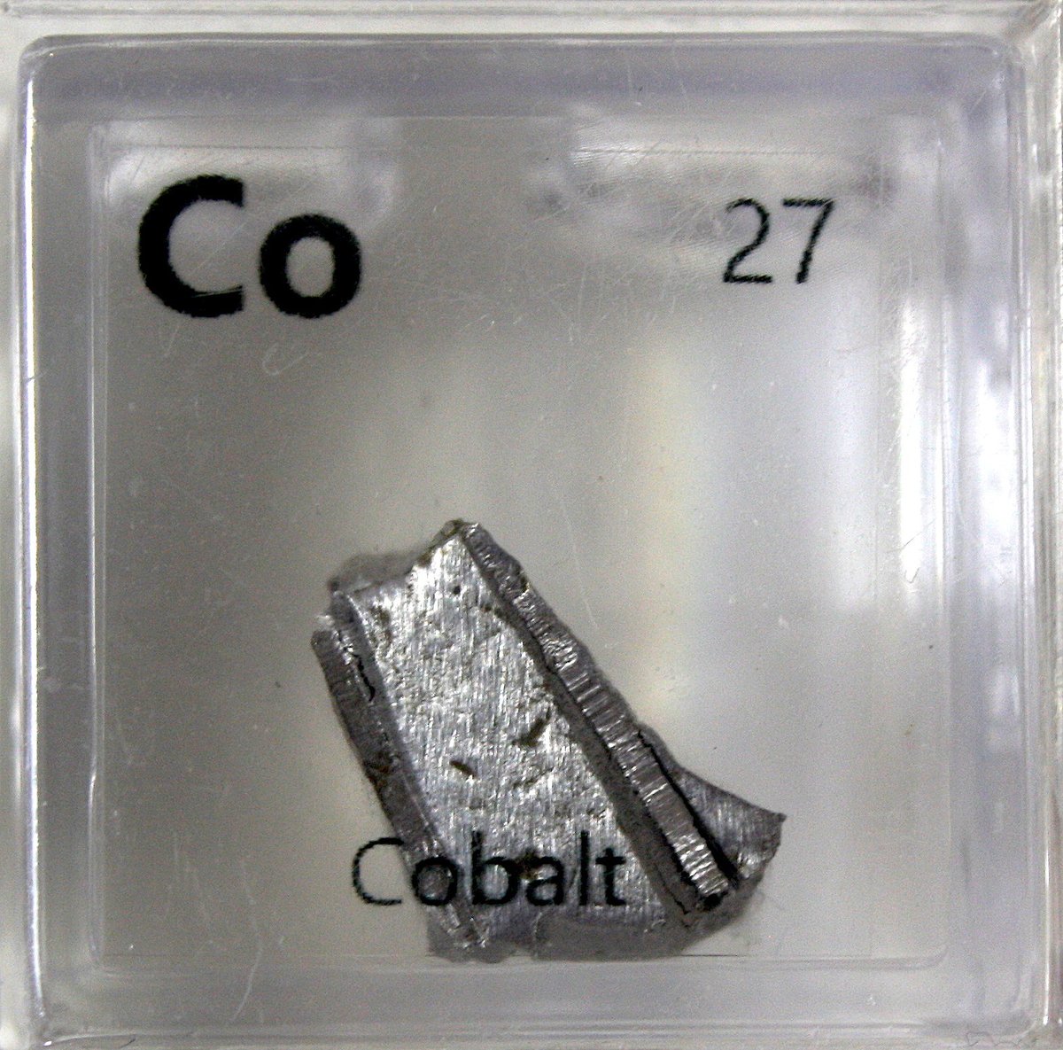 Cobalt  #elementphotos. Dark mauve compound is cobalt chloride (CoCl2.6H2O).