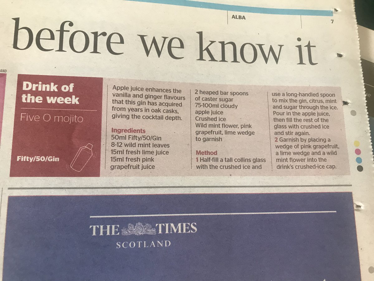 Feeling thirsty? @thetimesscot features our Five O mojito cocktail created by our mixologist Dave, <a href="/thenoirtender/">thenoirtender</a>.
Follow this link to buy some FIFTY/50, the oldest gin in the world.
houseofmacduff.co.uk/product/fifty5…
#gin #gintime #cocktails #oldestginintheworld