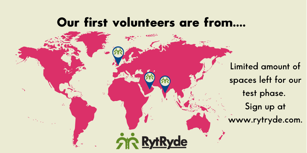 Applications for our volunteer test program are streaming in while the finishing touches are being applied to RytRyde.  Don't miss out on this unique opportunity to earn your free lifetime membership as one of our testers. 
#sharedmobility #greenplanet #community #sharingeconomy