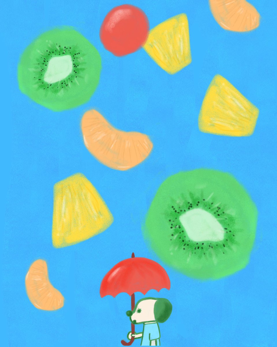 Taking a Fruit Shower
#illustration #illust #fruitillustration #summer2020 #drawing #loveillustration #dogillustration #暑い日  #イラストレーション  #いらすと #イラスト好きな人と繋がりたい #イラスト好き  #イラストレーター #フルーツ