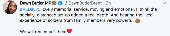 Hey @DawnButlerBrent, today is NOT #VEDay75, it's #VJDay75; and the correct spelling is *soldiers*. Apart from that, nice try.