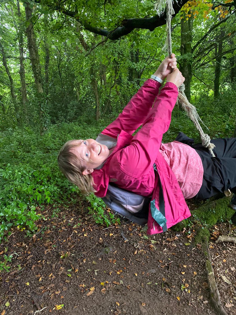 SeftonPTOT's tweet photo. Who have we got here? Is it. preview of the forthcoming 'I'm a celebrity'? No! Its @fizmum showing off her #AHPsActive  skills on a rope swing. @south_seftonpt are impressed Debbie!! #weactivechallenge2020 #keeponswinging 🐵😆 https://t.co/sOHpP9KMJX