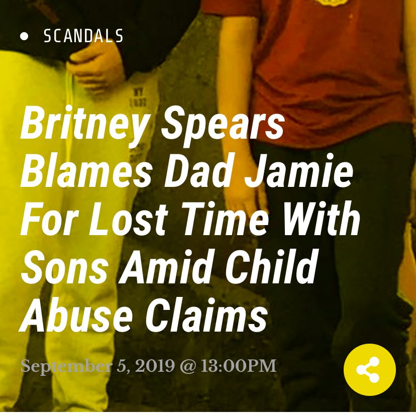 Because Jamie remains her conservator, Britney lost 50-50 visitation of her kids with Kevin Federline. FREE BRITNEY