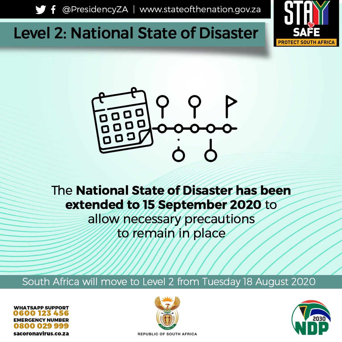 Brand_SA's tweet image. Pres. @CyrilRamaphosa announces the country’s move down to #AlertLevel2 #LockdownLevel2