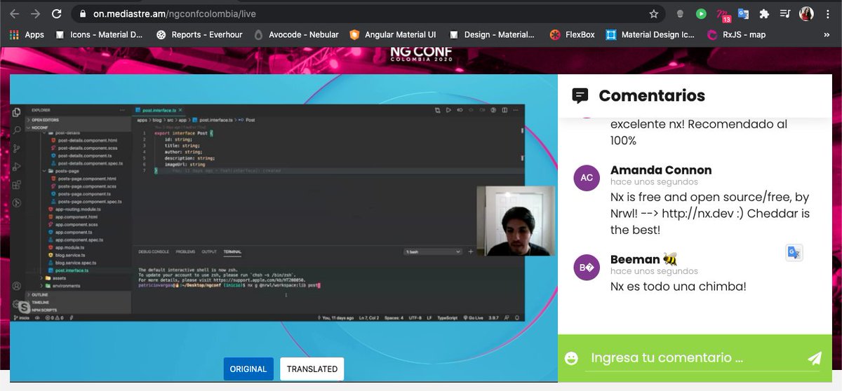 Estefa_Tapias's tweet photo. Uso de librerías en múltiples aplicaciones alojadas en un monorepo angular NX por @devpato en @NgConfCo 
#angular #developer #frontend #NgConfCo2020 
💣 😱 🧡 https://t.co/SjdvBZgtp6