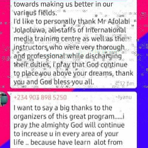 imtc_global's tweet photo. Photo Speaks:
International Media Training Centre (IMTC) holds a Week Training on Broadcast Presentation in Ilorin, Receives Feedback from Participants https://t.co/uKqazQRERS