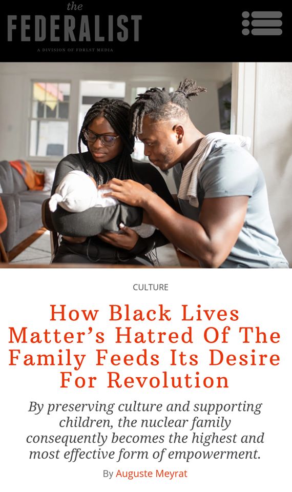 Black Lives Matter (BLM) says they are "committed to disrupting the Western-prescribed nuclear family structure" (1).Does this mean BLM wants to destroy families and let children wander like wild animals through the streets?