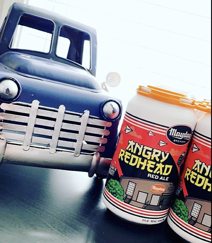 SaturdaysOnMars's tweet photo. Straight from the ‘boro!!! Fantastic brew and fantastic artwork. @MaydayBrewery @NashvilleScene #nashville #murfreesboro #localbrew #localrevolution #beer #CraftBeer #tennessee #redale #angryredhead #ale https://t.co/r73rd9ZadR