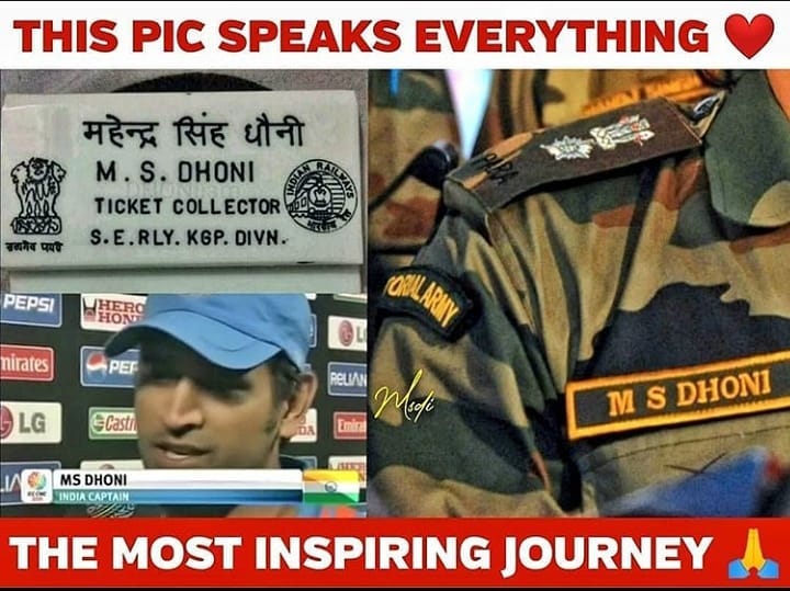 SamarArjun3's tweet photo. From a Ticket collector to a legend👑 Such a inspirational journey.....
#My inspiration forever MSD💙💙 @msdhoni
#DhoniRetires #Dhoni https://t.co/dWfaSXQM0f