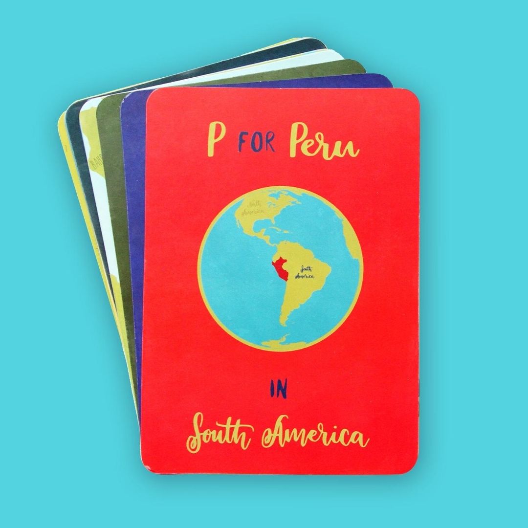 Learn more about Peru along with 25 other countries from our gorgeous "Where in the World? A-Z Country Flashcards" illustrated by @thelefthandedwildflower. Click: ow.ly/gkPD50AUGML #learn #children #homeschool #book #kids #learning