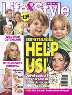 Actual magazine covers of the media painting britney out to be bad mother: