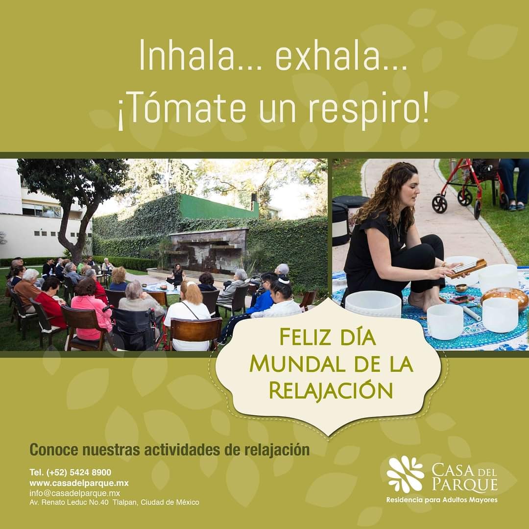 Día Mundial de la Relajación, esta celebración tiene como objetivo concienciar a los ciudadanos de reducir el estrés y presión a la que nos sometemos en el día a día.
#diamundialdelarelajacion
#15agosto #mayoresactivos #relajación