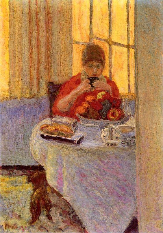 Bonnard, "Breakfast", 1917, Oil on canvas, 26 3/4" x 18 1/2"