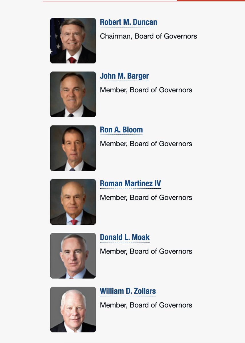 These are the members of the U.S. Postal Service's Board of Governors. They "are chosen to represent the public interest generally" and NOT special interests."Louis DeJoy "serves at the pleasure of the governors..."The Board MUST hold DeJoy accountable. #USPSisEssential  #USPS