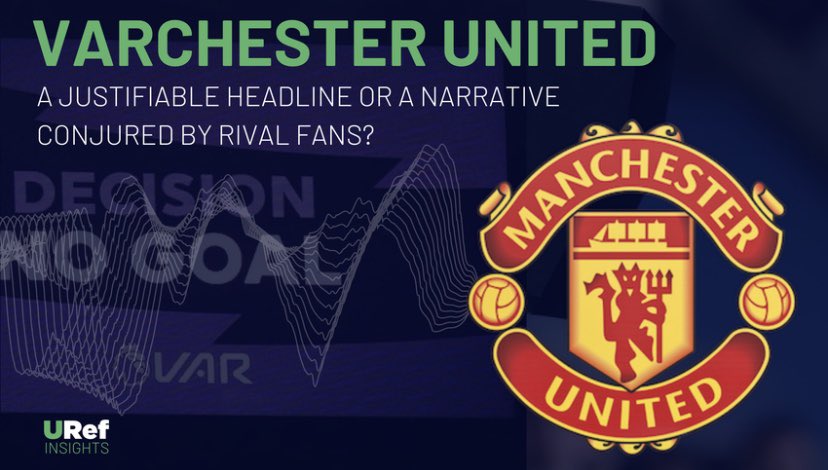 😯 URef’s data reveals that #ManchesterUnited had a WHOPPING 27 VAR Key Decision Reviews go in their favour this season - #1 in the #PL

📝📺United’s season with VAR: 
Total Key Decisions = 39 
KD FOR UTD = 27 
KD AGAINST UTD = 12 

😈+ 15 KD Differential!

🏆 1st in the Prem ^😬