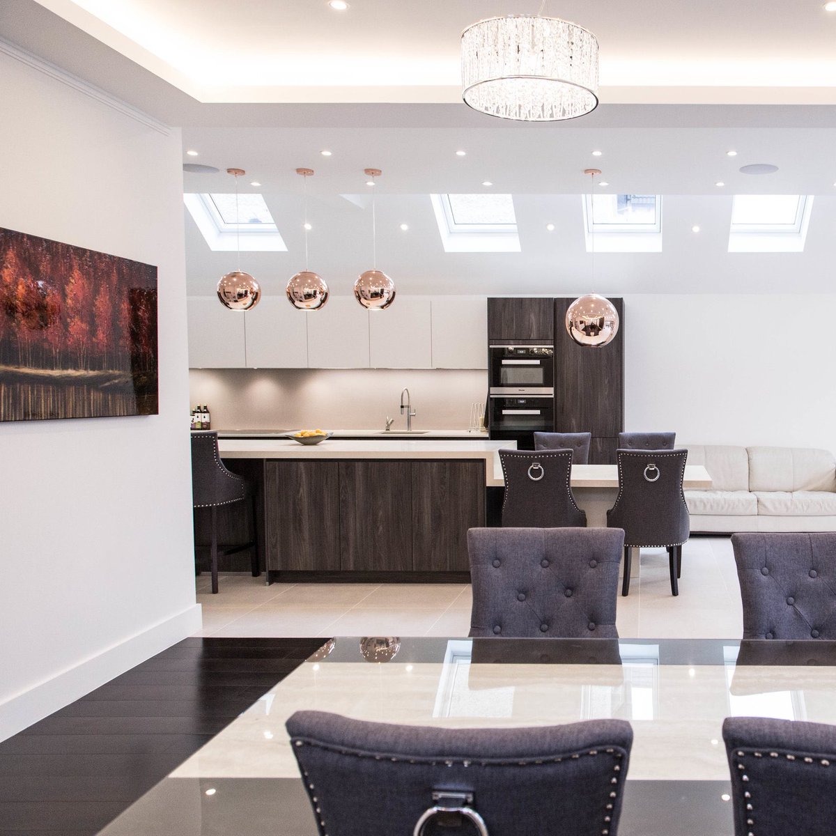 VogueKitchens's tweet photo. We designed this gorgeous open plan kitchen using cashmere and dark wood tones - the colours run from the kitchen to the dining room which bring the two spaces together 🤎 #luxurykitchens #homerenovation https://t.co/3gLocmSBDo