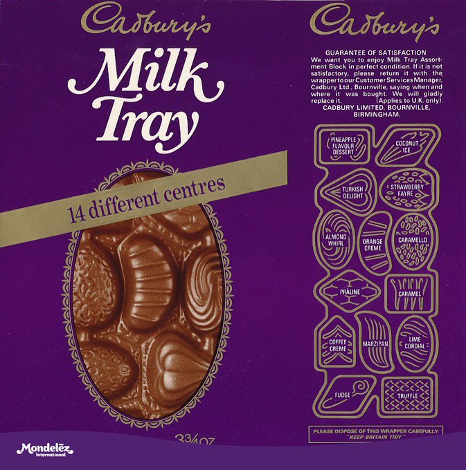 The MD guide to the 20 greatest chocolate bars of all time. In order. Number 1The Milk Tray BarWe would like to shake the hand of the person whoA) came up with the original ideaB) designed the manufacturing process A testimony to human spirit, ingenuity and endeavour