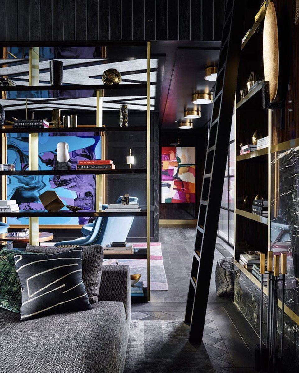 MartynWhiteLDN's tweet photo. When you dare to go dark -  @gregnatale ‘s Barwon River House project in Victoria really does speak for itself. Using black as a base, it allows every colour within the interior to pop, directing attention without any visual boundaries. #darkinteriors #darkdecor #interiordesign https://t.co/mZctdpc8nG