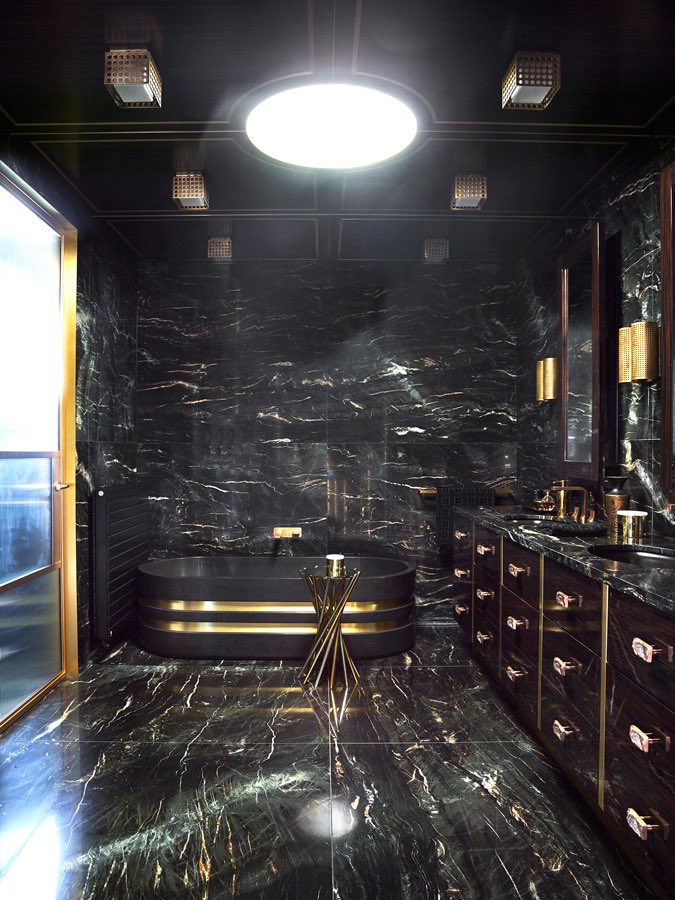 When you dare to go dark -  <a href="/gregnatale/">Greg Natale</a> ‘s Barwon River House project in Victoria really does speak for itself. Using black as a base, it allows every colour within the interior to pop, directing attention without any visual boundaries. #darkinteriors #darkdecor #interiordesign