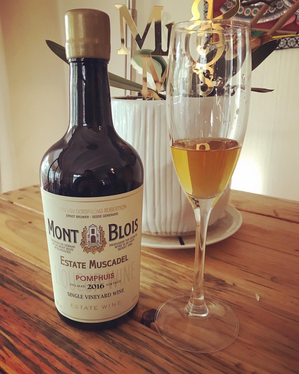 The exquisite Pomphuis Muscadel from <a href="/MontBlois/">Mont Blois Wine Estate</a> Wonderful end to lunch - yet another beautiful example of the wonderful South African wine industry. <a href="/CapeSiteSpecifi/">Cape Site Specific</a> <a href="/Jules_nai187/">Julian Naik</a> <a href="/michaelfridjhon/">Wine Wizard</a> <a href="/TheLovelyClare/">The Lovely Clare</a>